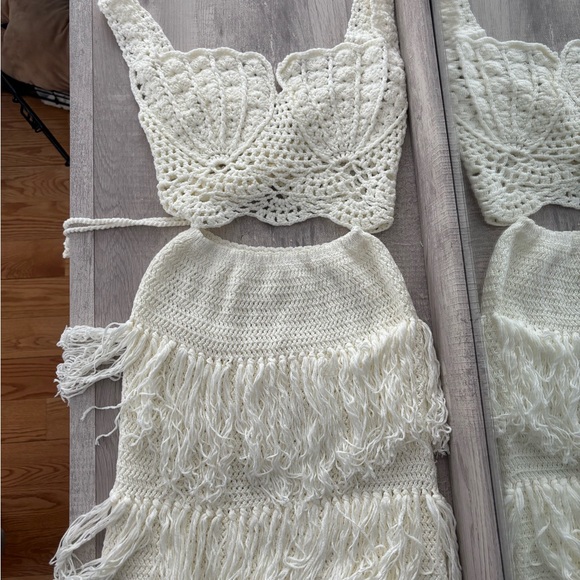 Knit Cream Seashell Fringe Set - Picture 14 of 17